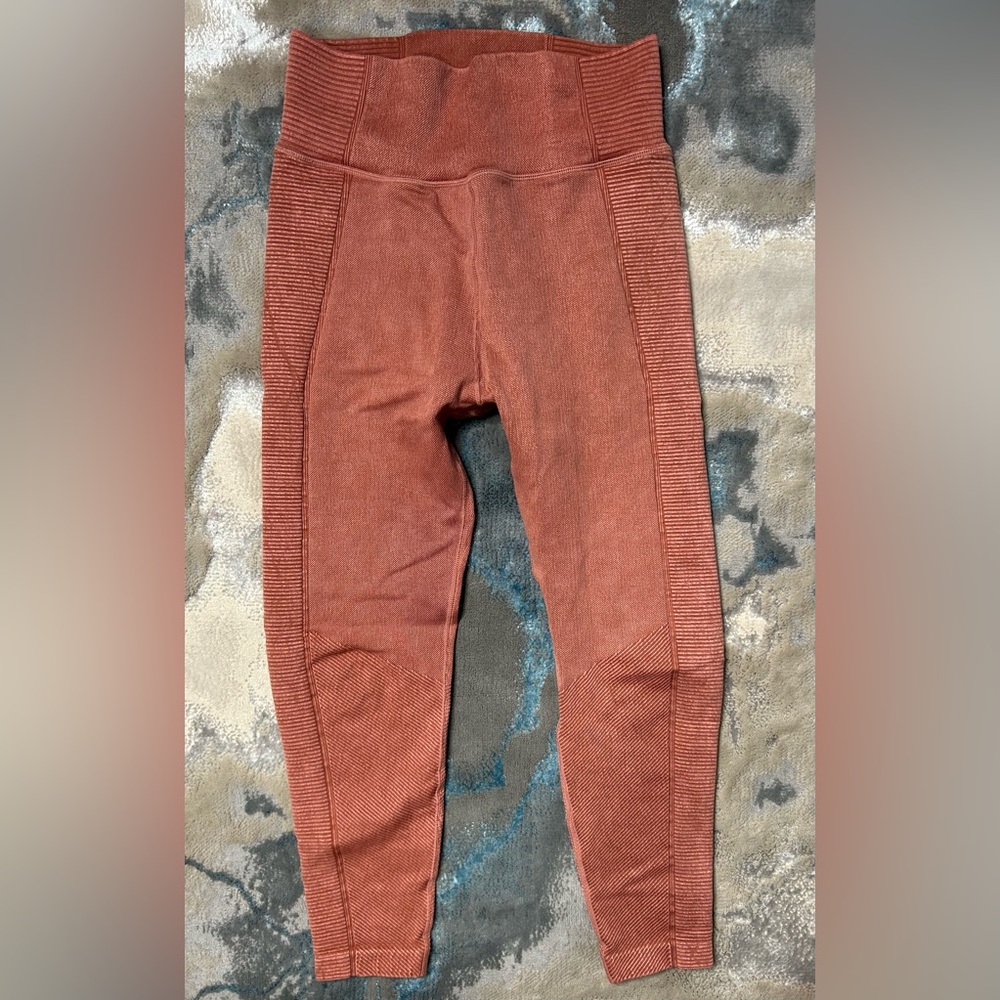 aerie Rust Textured High-Waist Leggings